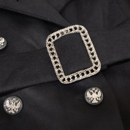 Chanel CC Logo Button Cashmere Double Breasted 38 Jacket — view 9