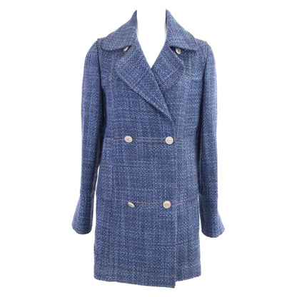 Chanel CC Logo Button Tweed Double Breasted 38 Jacket