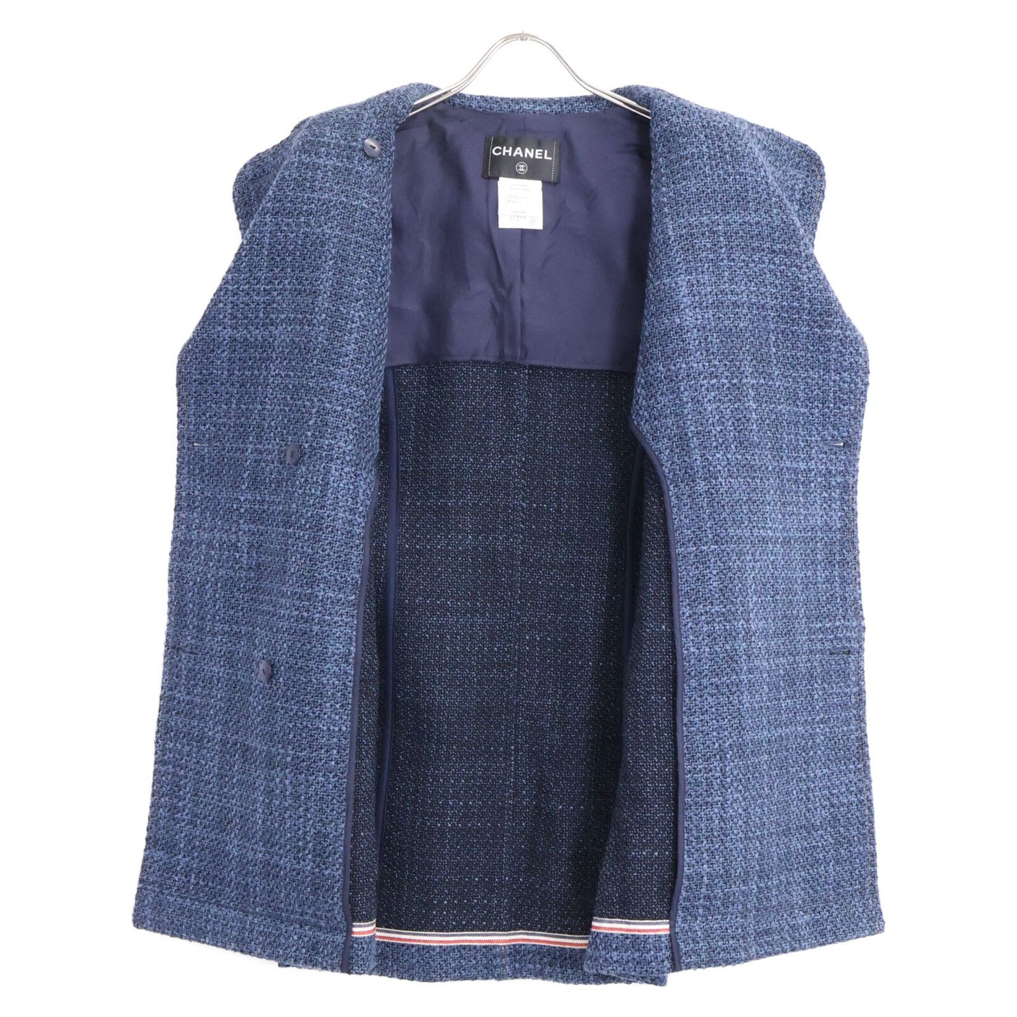 Chanel CC Logo Button Tweed Double Breasted 38 Jacket — view 4