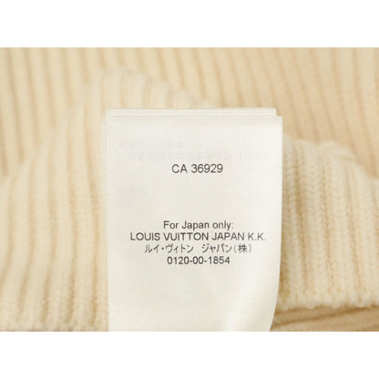 Louis Vuitton Qjb Logo Leather Patch Rib Knit High Neck Short Sleeve Sweater XS — view 6