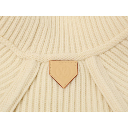 Louis Vuitton Qjb Logo Leather Patch Rib Knit High Neck Short Sleeve Sweater XS — view 4