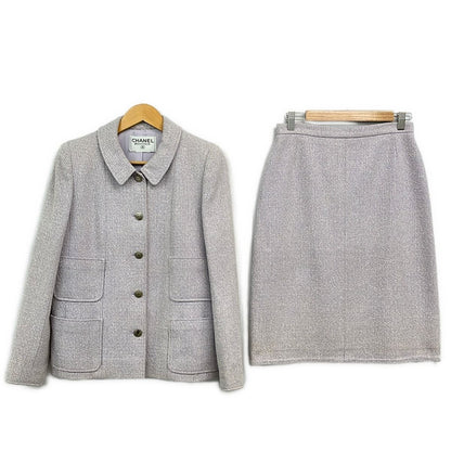 Chanel Skirt Suit Light Purple White