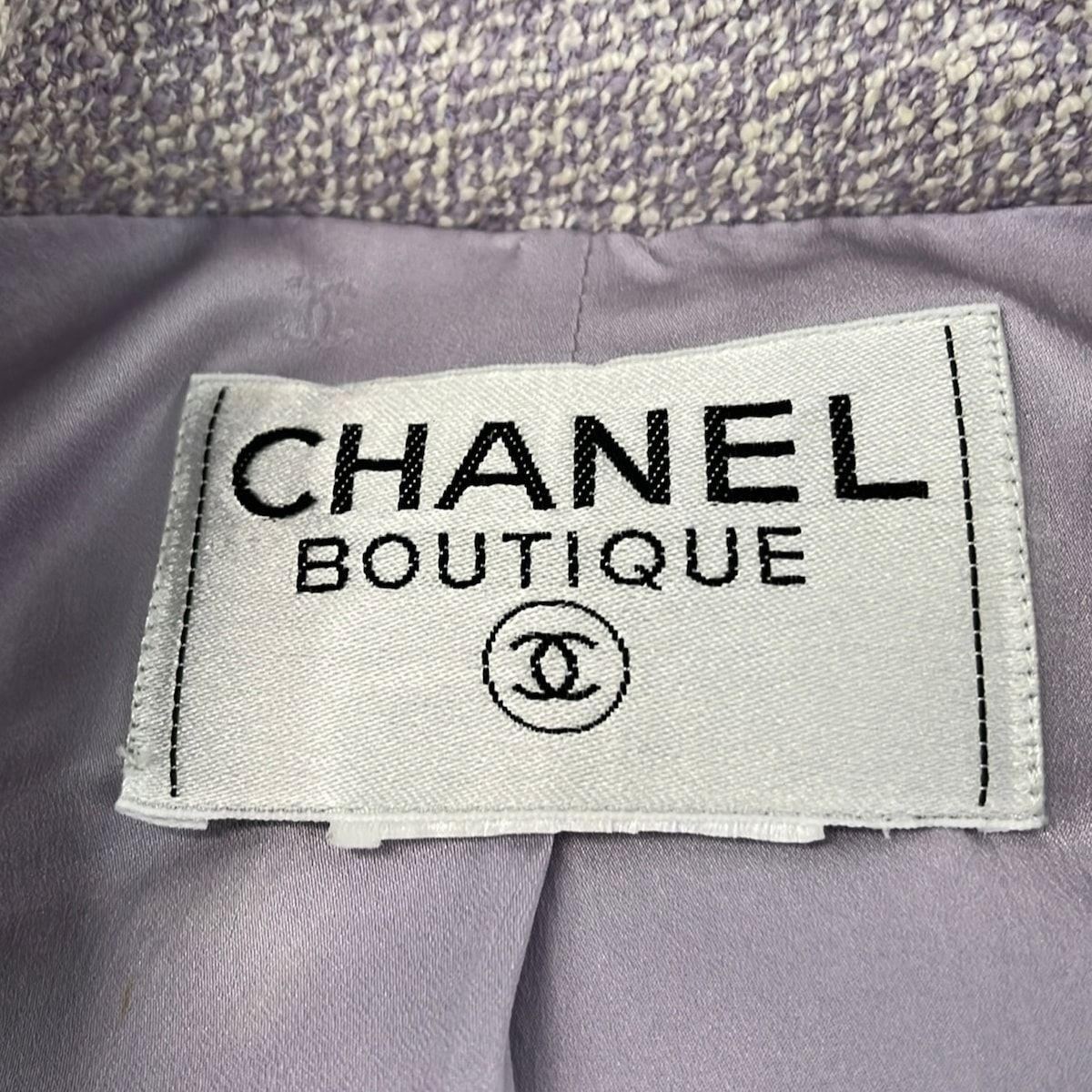 Chanel Skirt Suit Light Purple White — view 3