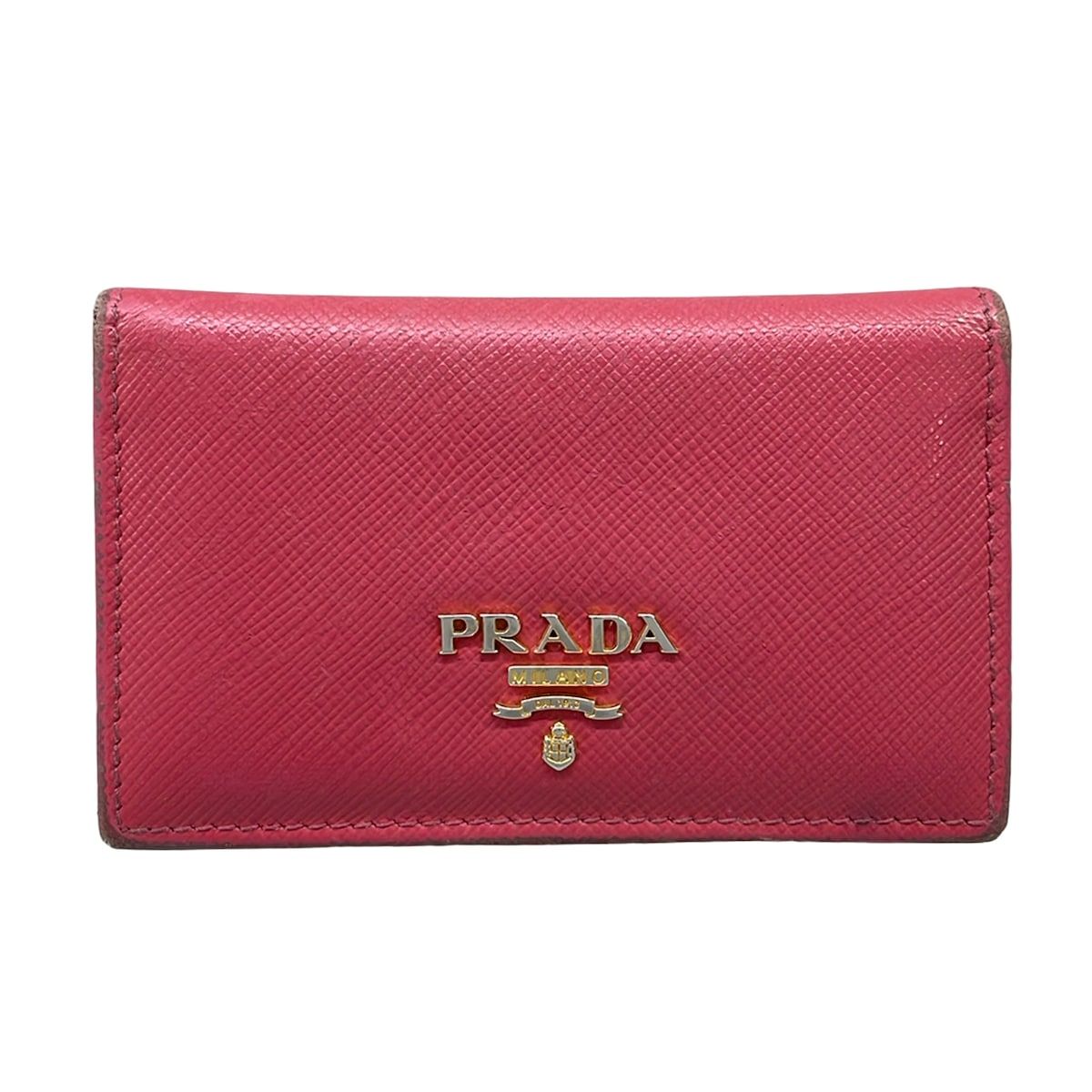 Prada Business Card Holder Pink Leather