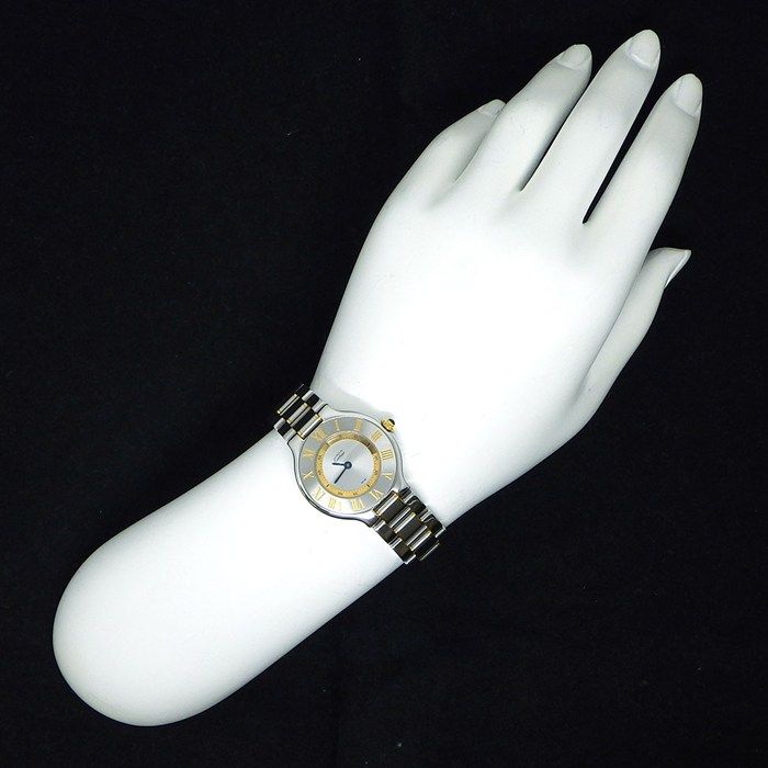 Cartier Watch Must 21 Vantian Sunray Silver Dial Roman Index SS Quartz Analog — view 8