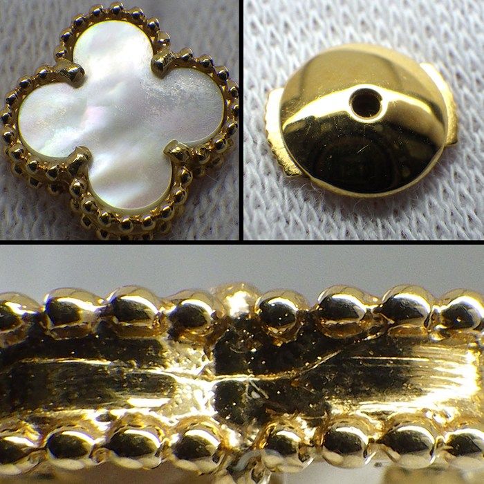 Van Cleef & Arpels Earrings Sweet Alhambra White Shell 18K Yellow Gold — view 6