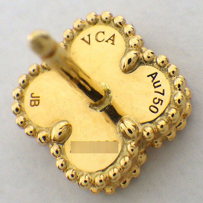 Van Cleef & Arpels Earrings Sweet Alhambra White Shell 18K Yellow Gold — view 3