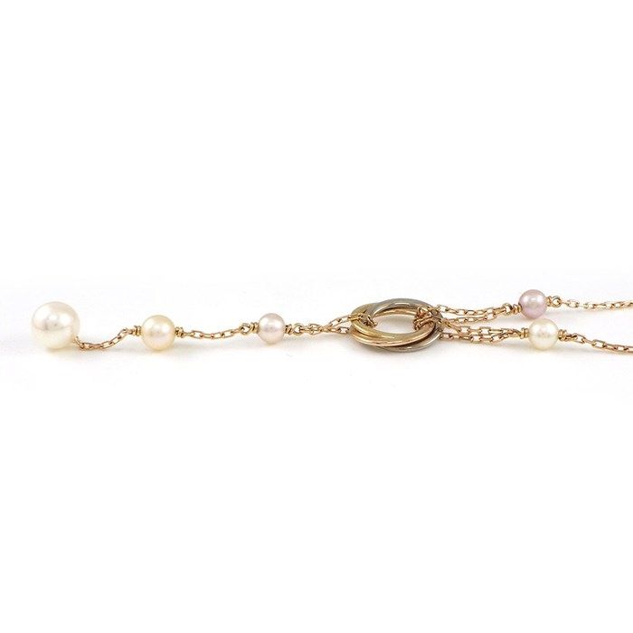 Cartier Necklace Trinity Circle Three Color Multicolor Pearl 4 Beads 18K — view 2