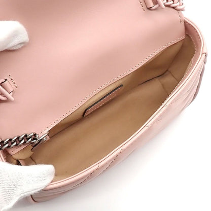 Gucci Waist Bag GG Marmont Mini Pink Chevron Quilted Leather — view 5
