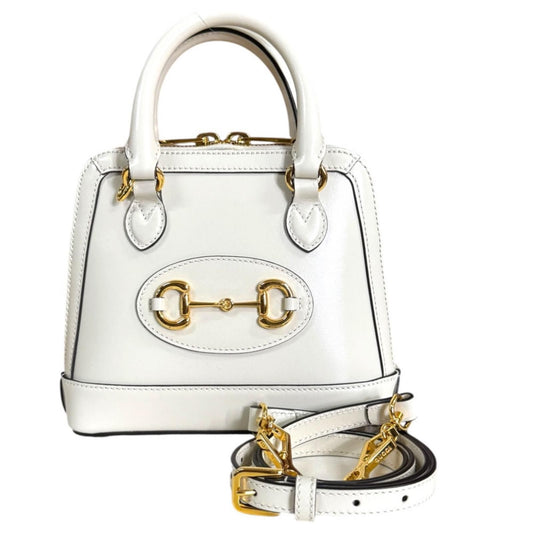 Gucci Horsebit 1955 Shoulder Bag Leather White
