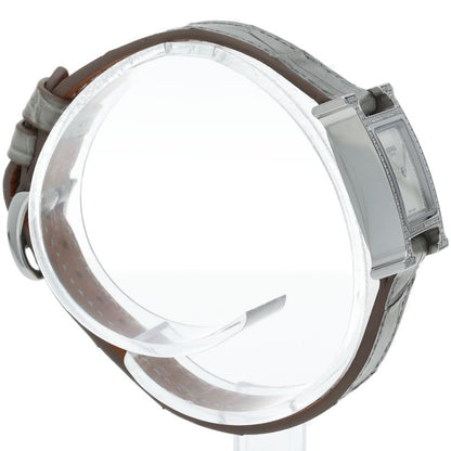Hermes Watch Mini Diamond Bezel Shell SS Leather White — view 4