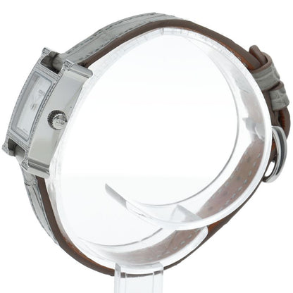 Hermes Watch Mini Diamond Bezel Shell SS Leather White — view 3