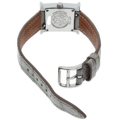 Hermes Watch Mini Diamond Bezel Shell SS Leather White — view 5