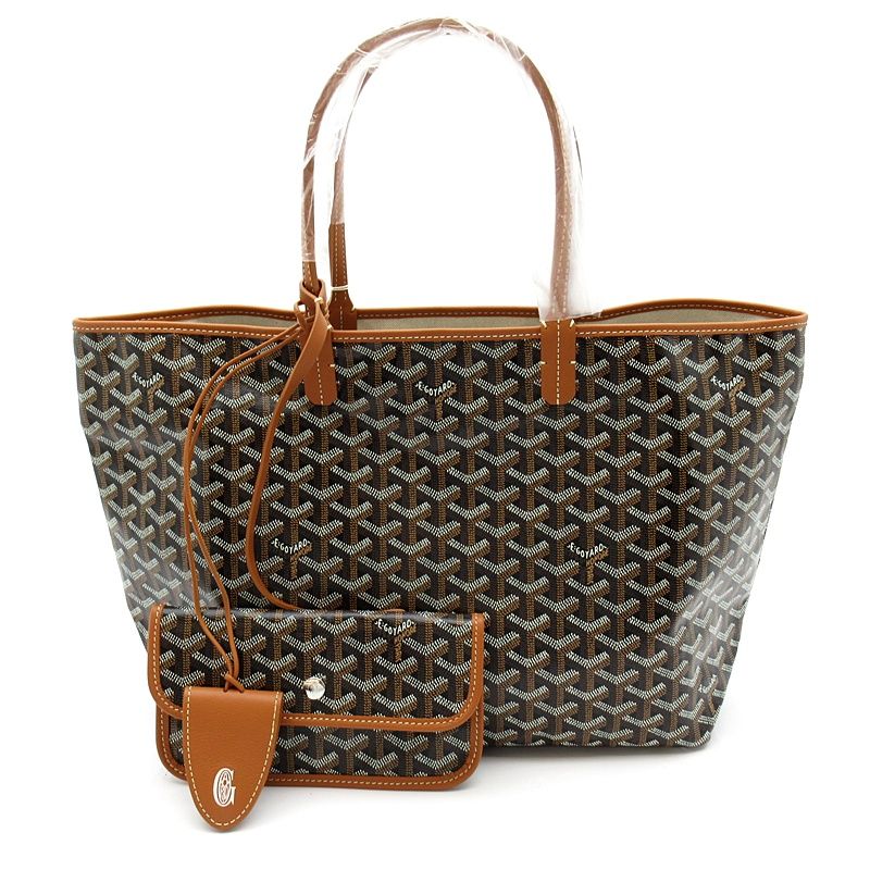 Goyard Saint Louis PM Leather Tote Brown