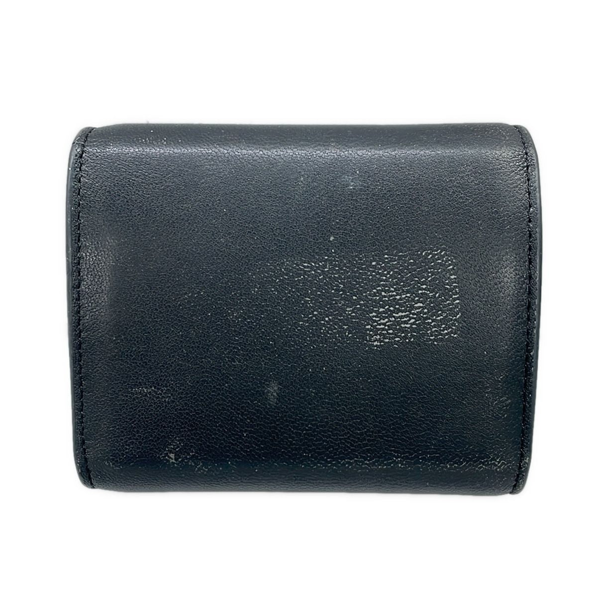 Celine Trifold Wallet Small Flap Triomphe Black Leather — view 2