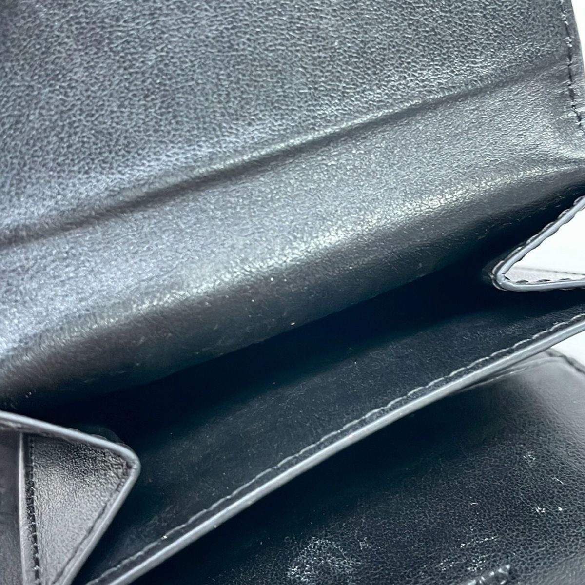 Celine Trifold Wallet Small Flap Triomphe Black Leather — view 4