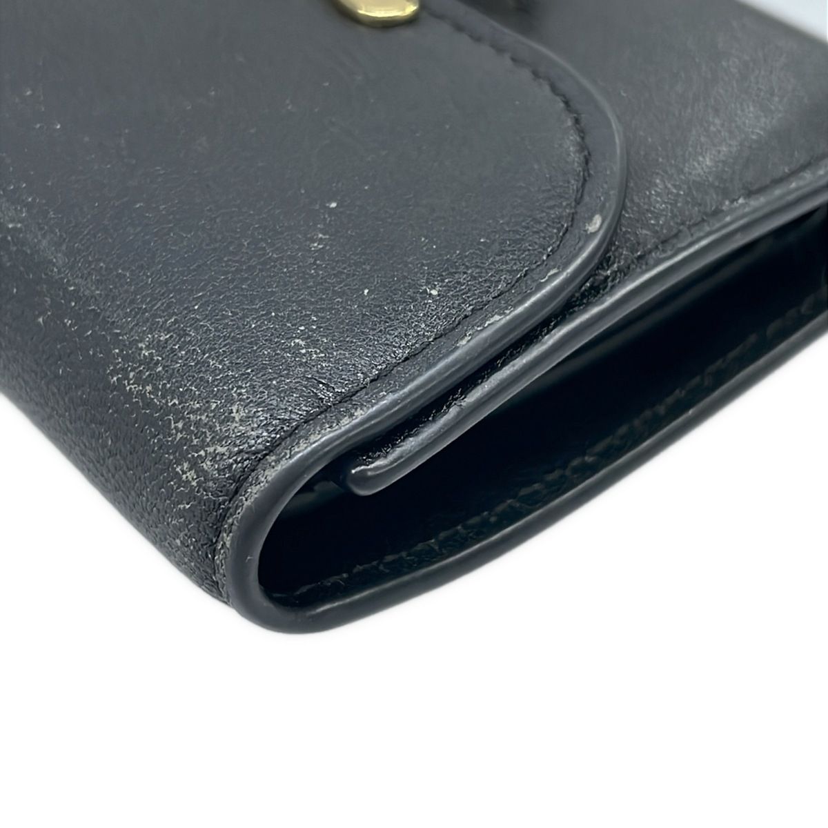 Celine Trifold Wallet Small Flap Triomphe Black Leather — view 6