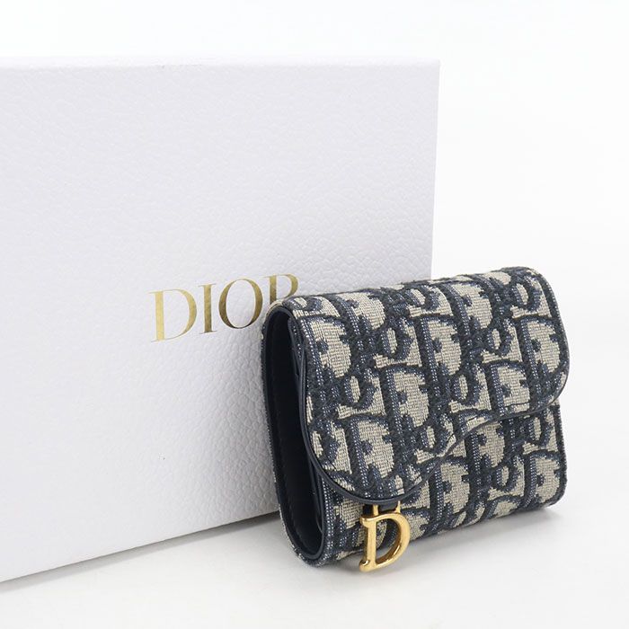 Dior Wallet Saddle Tri Fold Wallet Dior Oblique