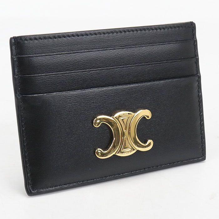 Celine Triomphe Card Case Holder Shiny Calfskin