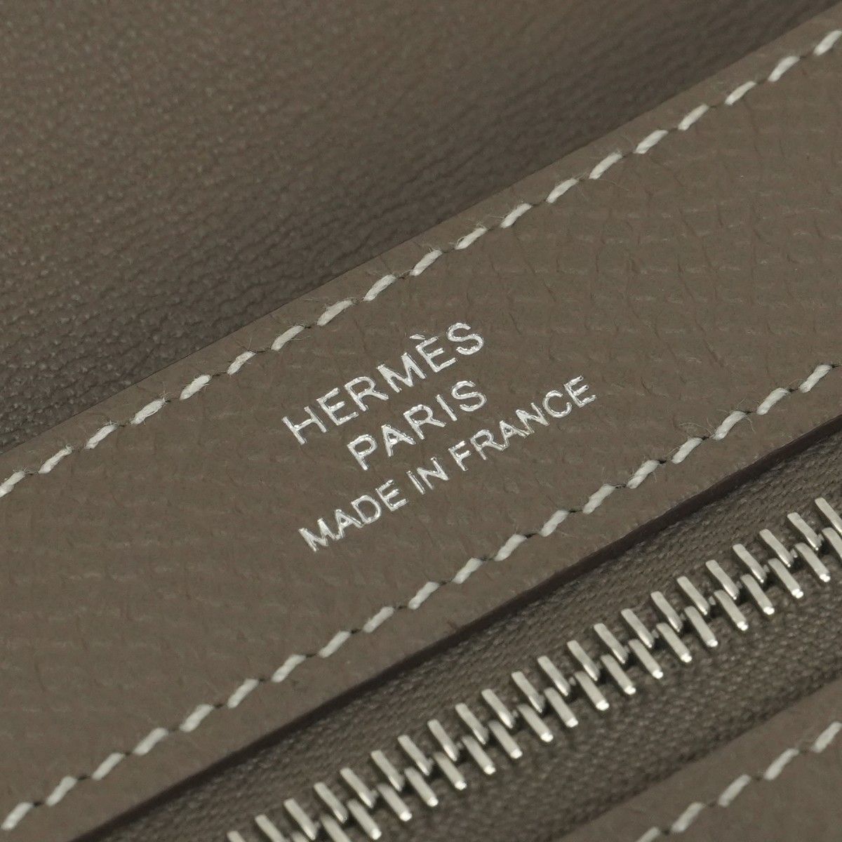Hermes Passant Tou Tanman Wallet Veau Epsom Etoupe Gray Silver — view 6