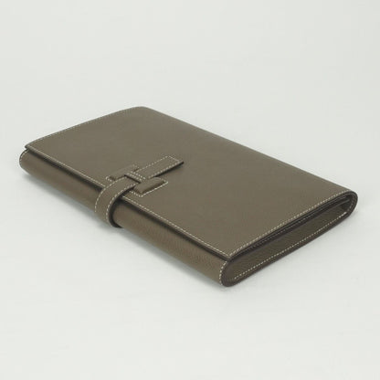 Hermes Passant Tou Tanman Wallet Veau Epsom Etoupe Gray Silver — view 4