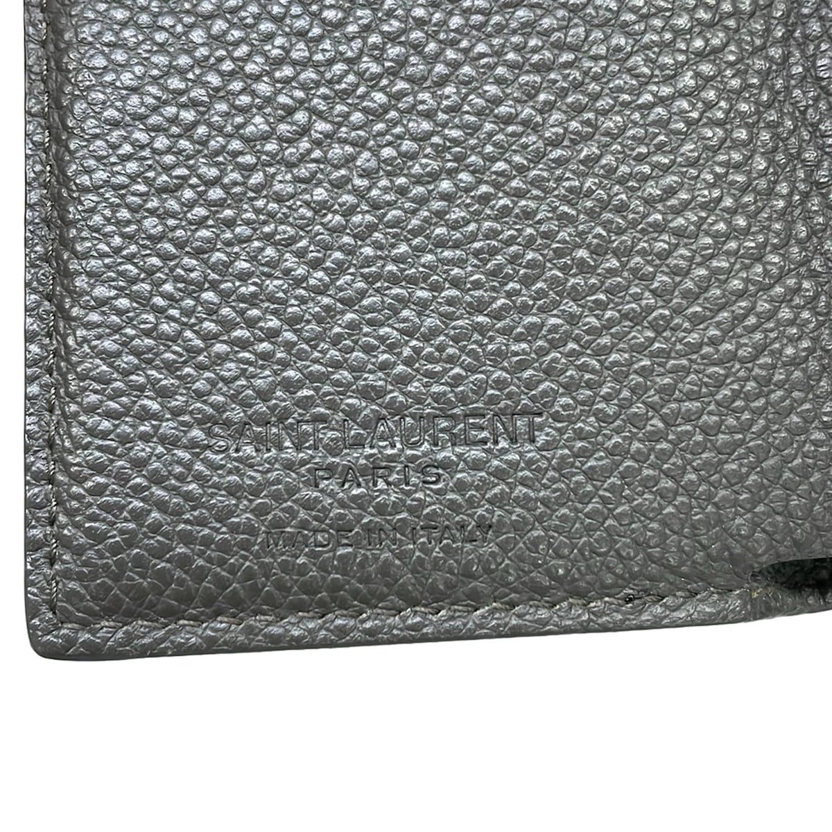 Saint Laurent Paris Trifold Wallet Dark Gray Leather — view 5