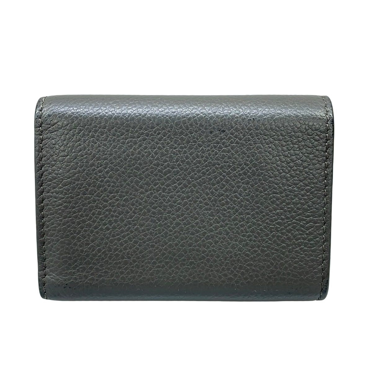 Saint Laurent Paris Trifold Wallet Dark Gray Leather — view 2