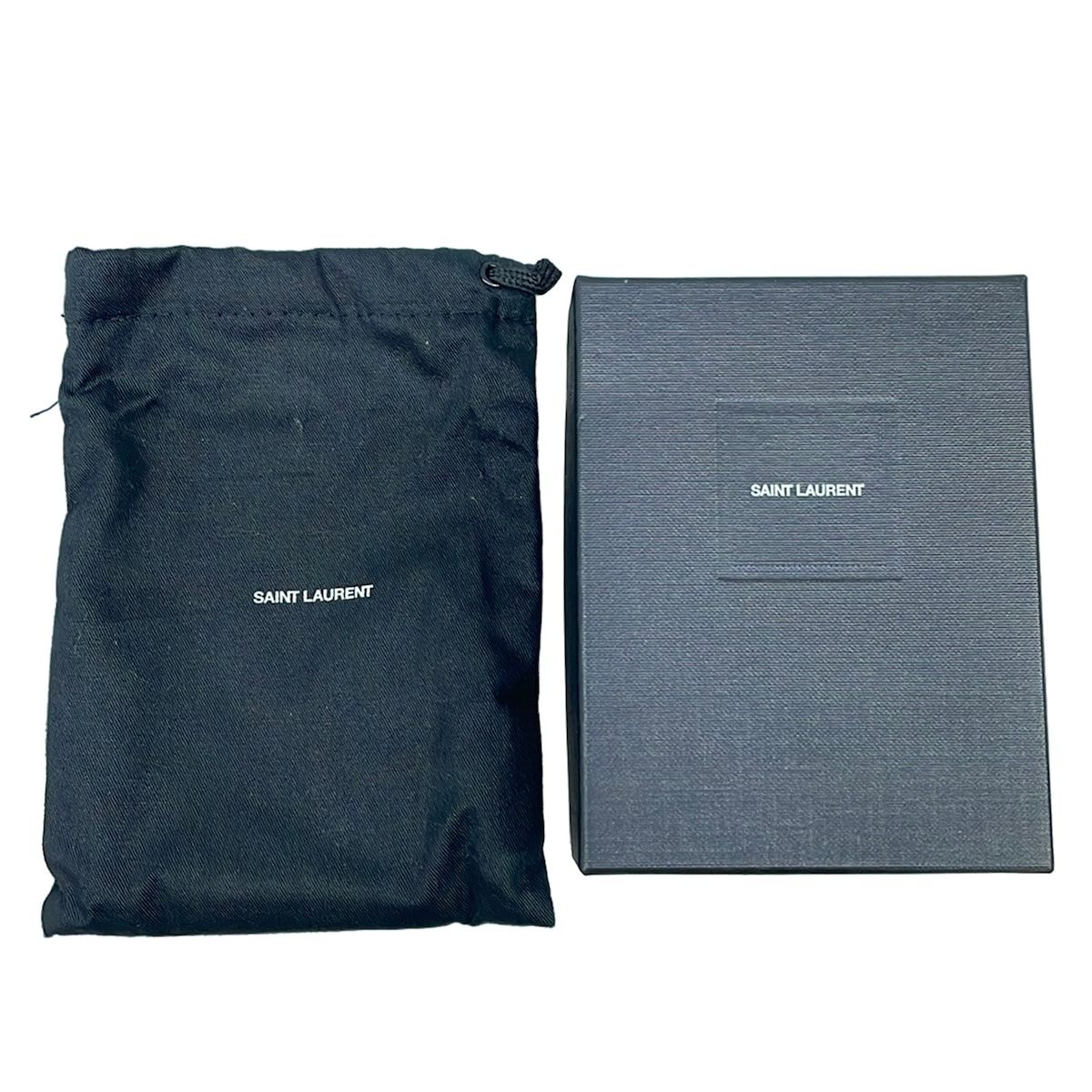 Saint Laurent Paris Trifold Wallet Dark Gray Leather — view 6