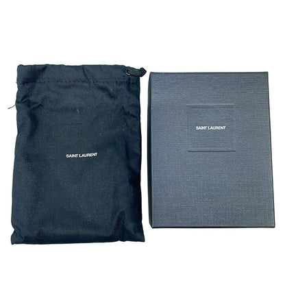 Saint Laurent Paris Trifold Wallet Dark Gray Leather — view 6