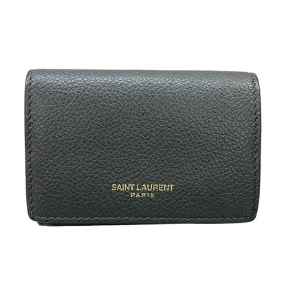 Saint Laurent Paris Trifold Wallet Dark Gray Leather