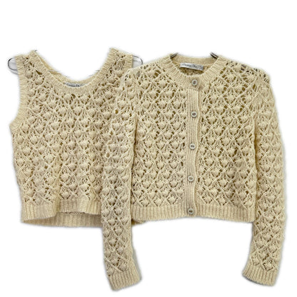 Dior Cashmere Silk Lace Embroidery Ensemble Knit