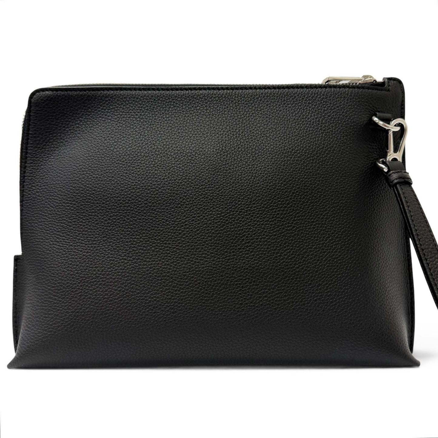 Loewe Leather Anagram Embossed Logo L Zip Pouch Clutch Black — view 2