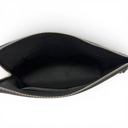 Loewe Leather Anagram Embossed Logo L Zip Pouch Clutch Black — view 5