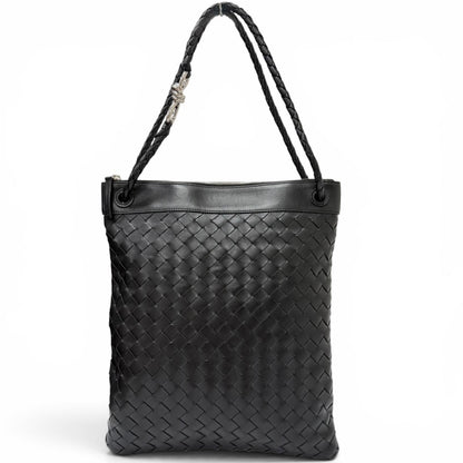 Bottega Veneta Andiamo Leather Intrecciato Messenger Flat Shoulder