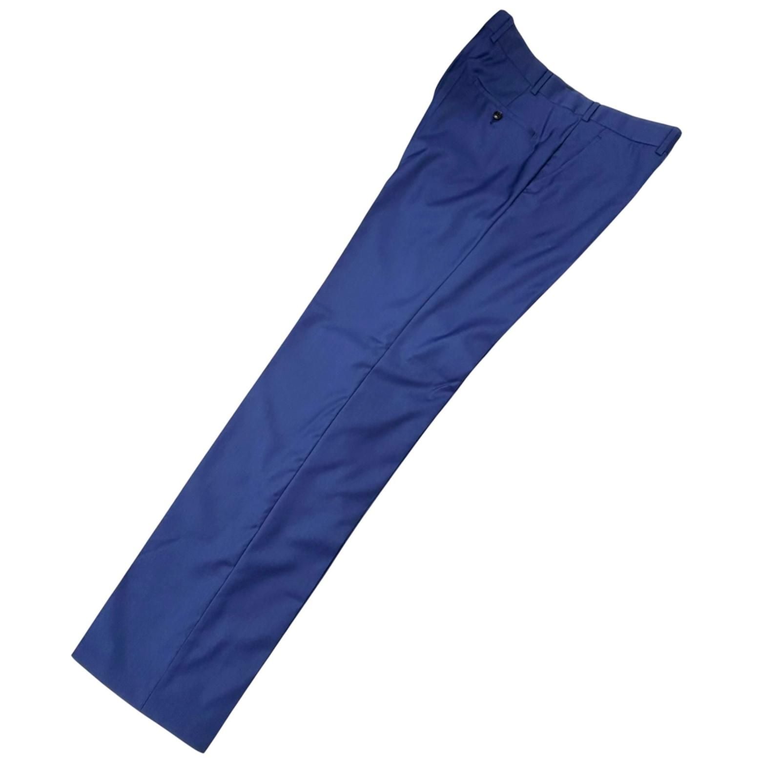 Hermes Wool Peak Lapel Single Three Piece Suit Blue — view 7