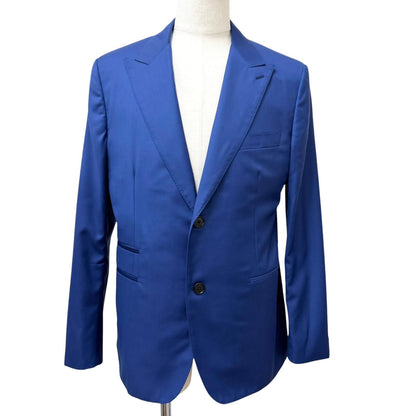 Hermes Wool Peak Lapel Single Three Piece Suit Blue — view 2