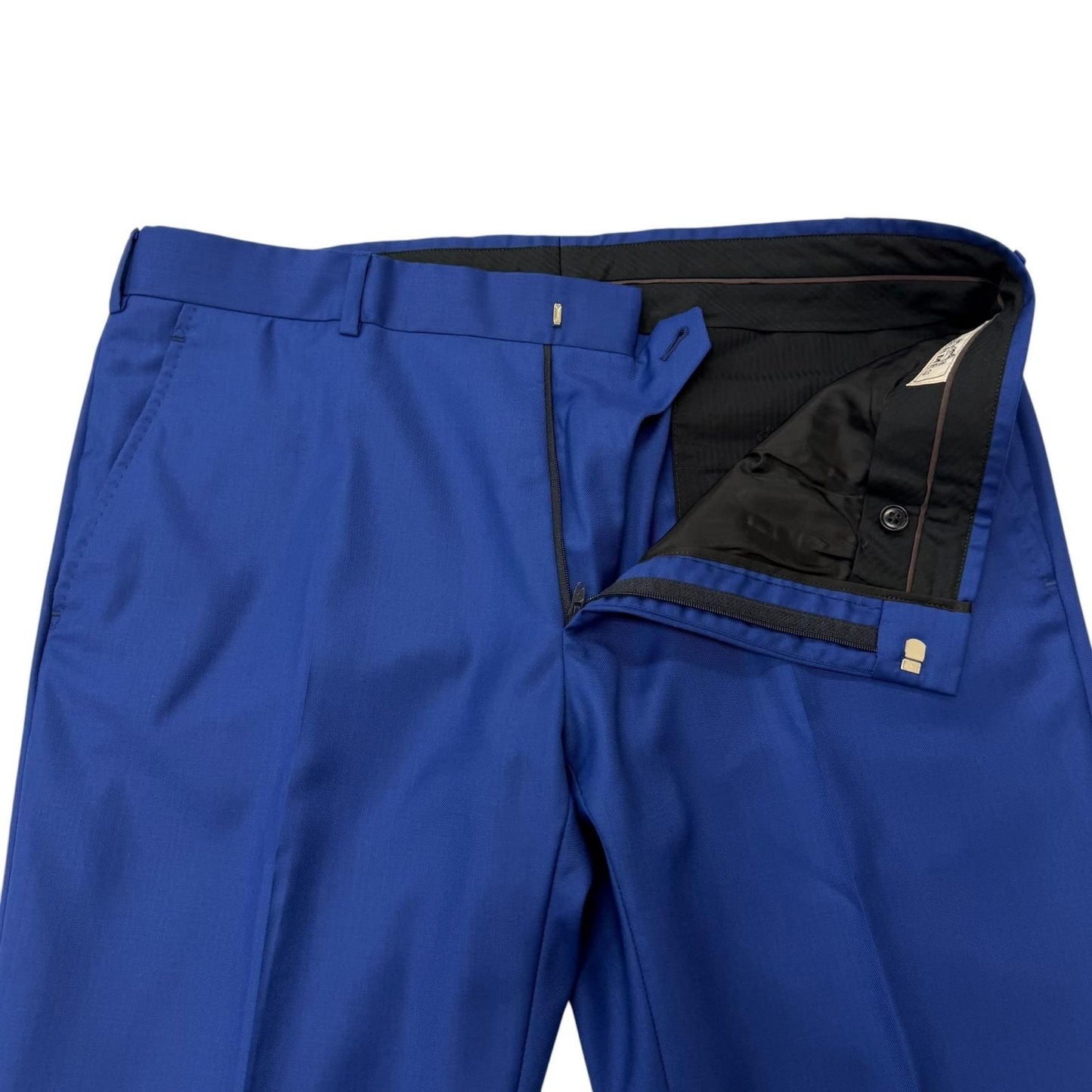 Hermes Wool Peak Lapel Single Three Piece Suit Blue — view 8