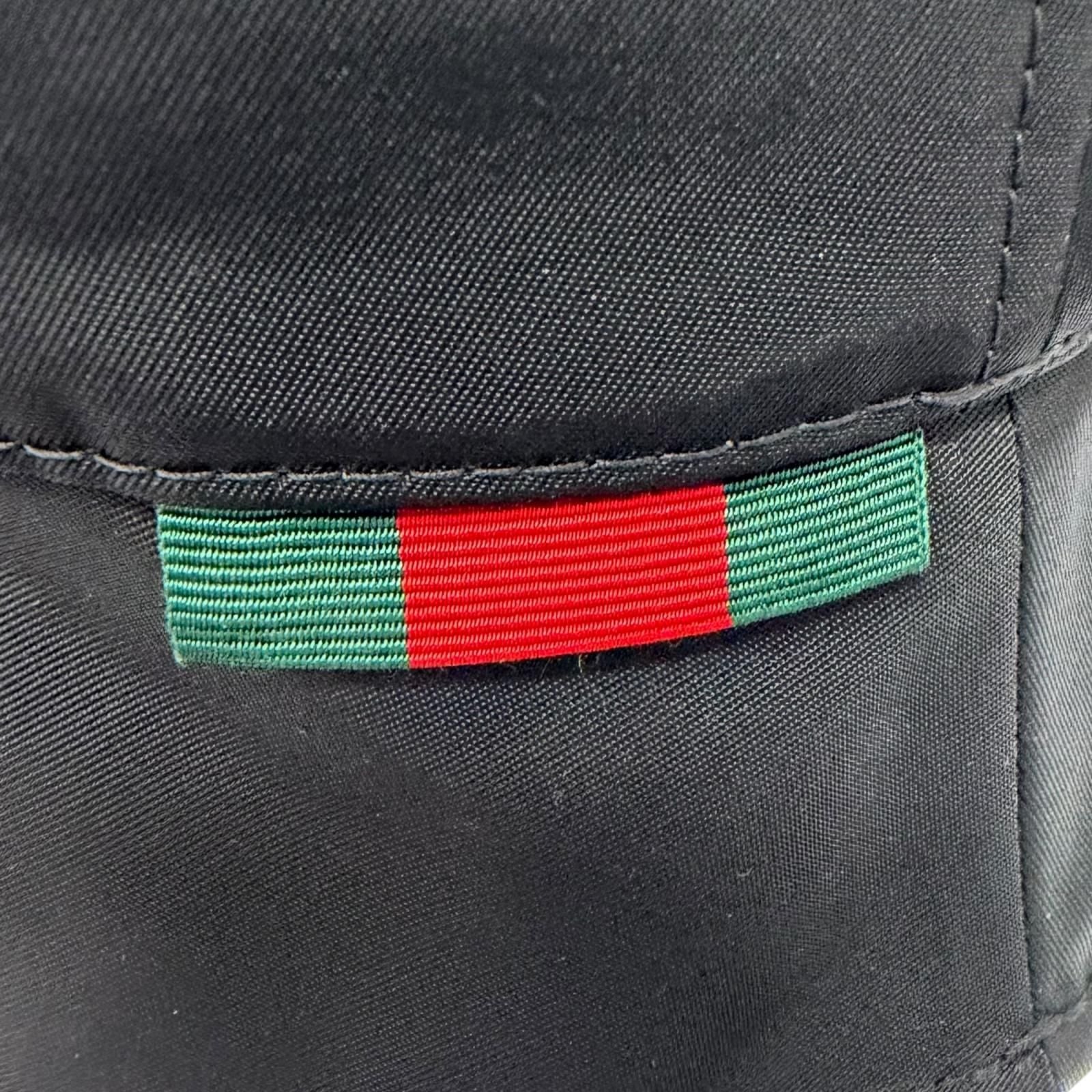Gucci Web Stripe Embossed Logo Bucket Hat Black M 58 — view 4