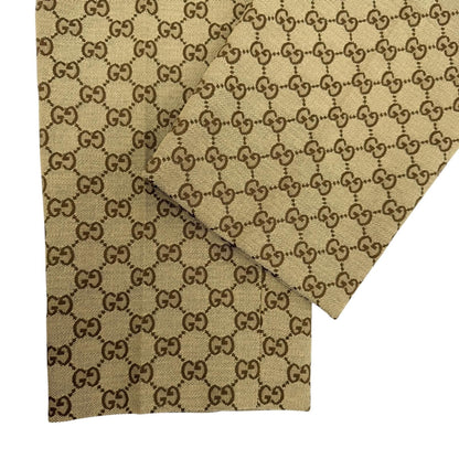 Gucci Cotton Logo Buttoned GG Allover Pattern Leather Easy Pants Jogger Brown 44 — view 6