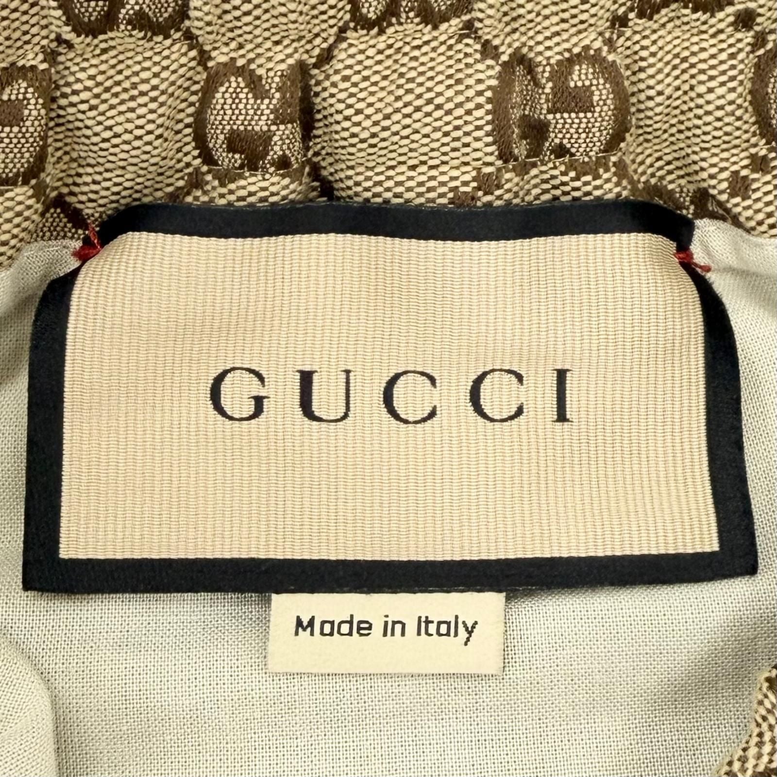 Gucci Cotton Logo Buttoned GG Allover Pattern Leather Easy Pants Jogger Brown 44 — view 9