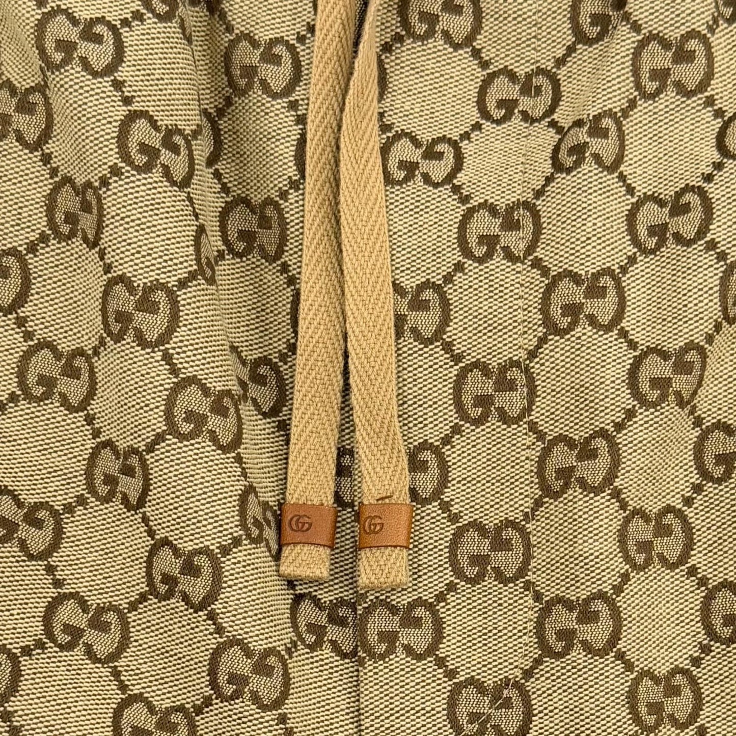 Gucci Cotton Logo Buttoned GG Allover Pattern Leather Easy Pants Jogger Brown 44 — view 8