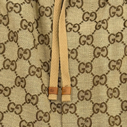 Gucci Cotton Logo Buttoned GG Allover Pattern Leather Easy Pants Jogger Brown 44 — view 8