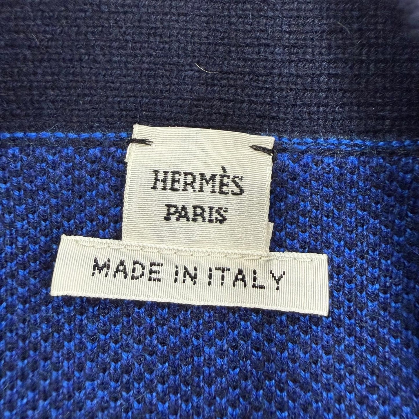 Hermes la Promenade du Matin Morning Walk Cashmere Logo Button Long Sleeve — view 7