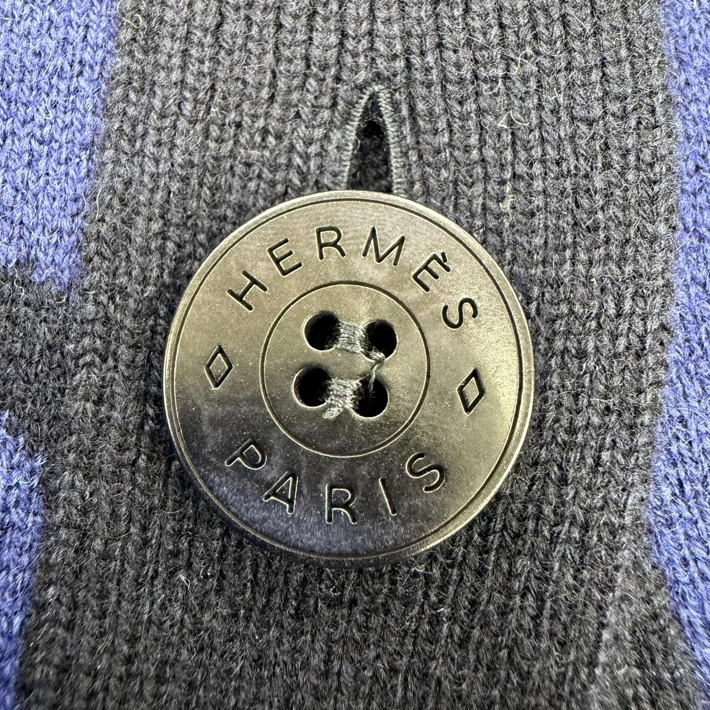 Hermes la Promenade du Matin Morning Walk Cashmere Logo Button Long Sleeve — view 6