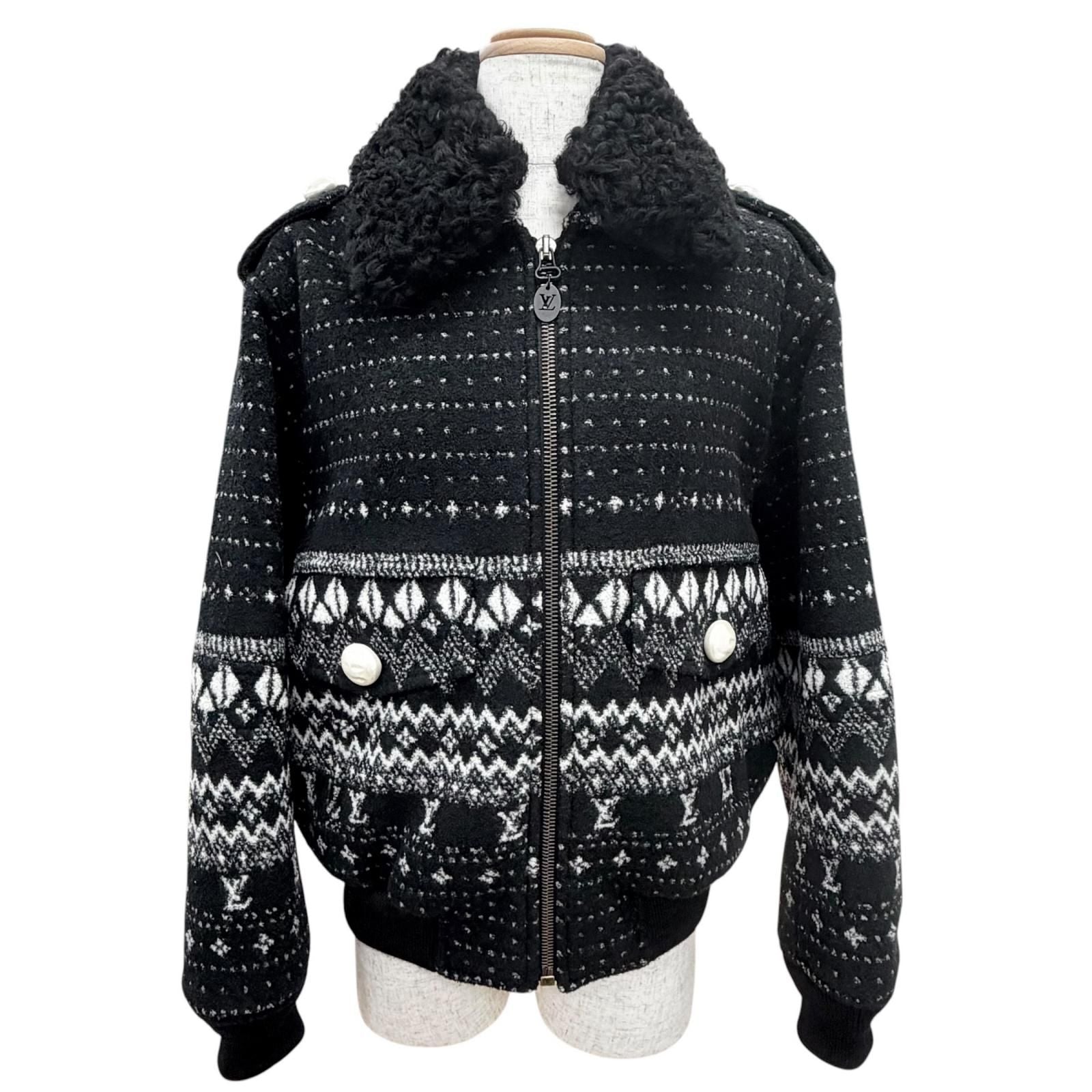 Louis Vuitton Alpine Jacquard Zip Up Jacket Black 34 Hanger Garment Included