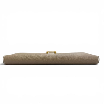 Hermes Bearn Souffle Veau Epsom Etoupe Gold Bifold Wallet — view 4