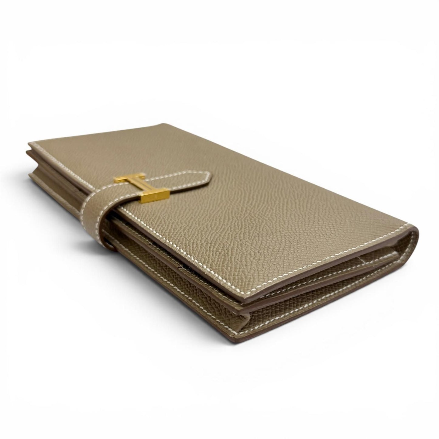 Hermes Bearn Souffle Veau Epsom Etoupe Gold Bifold Wallet — view 5