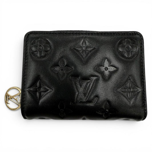 Louis Vuitton Coussin Portefeuille Lou Lambskin Monogram Compact Wallet Black