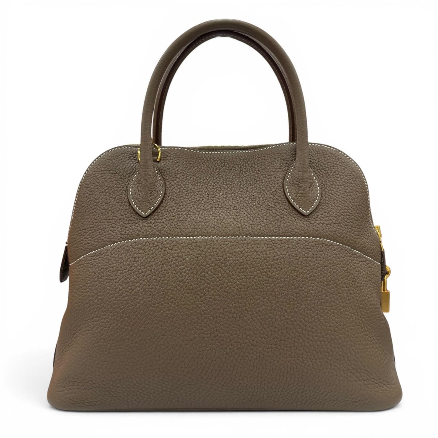 Hermes Bolide 31 Taurillon Clemence Etoupe Gold Handbag — view 3