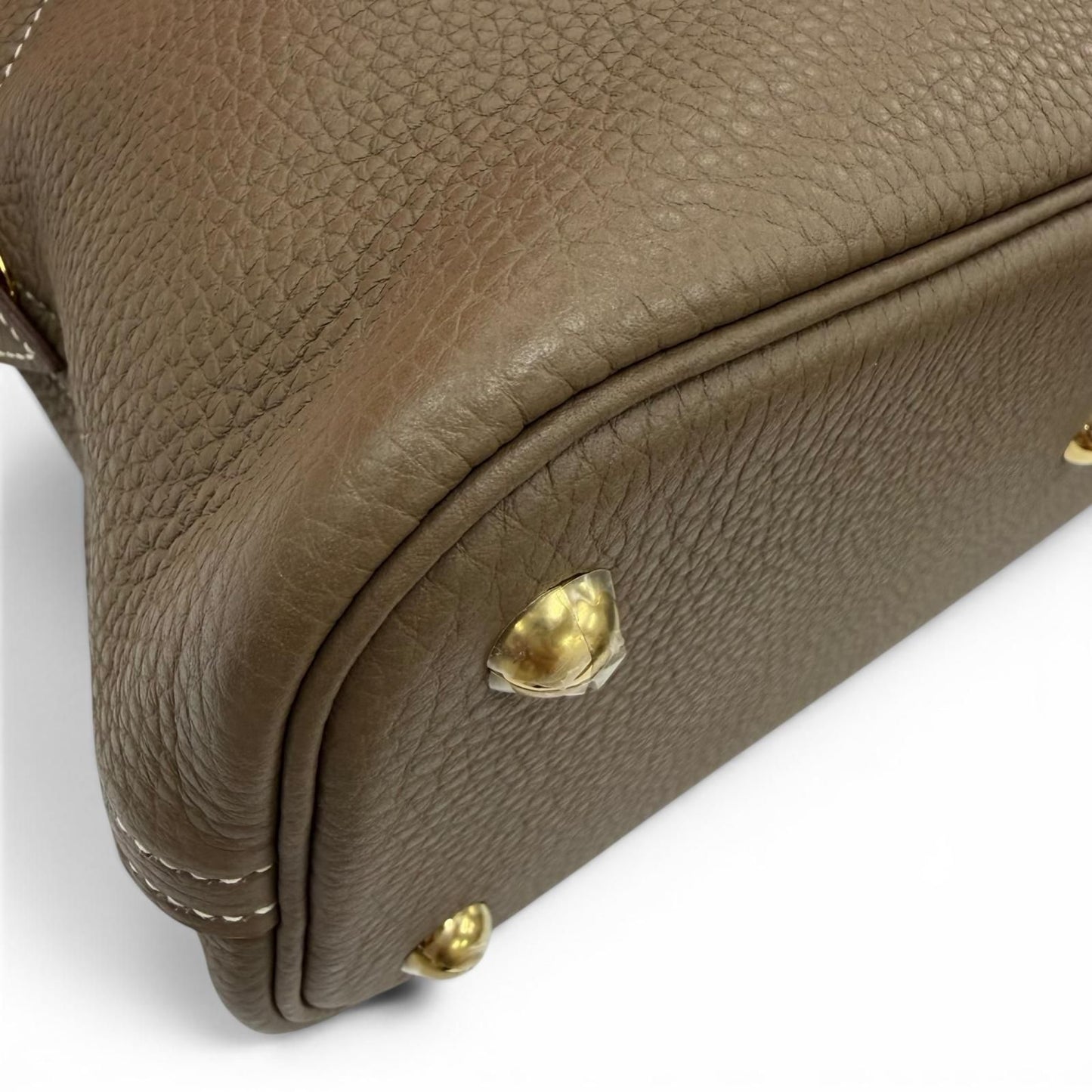 Hermes Bolide 31 Taurillon Clemence Etoupe Gold Handbag — view 7